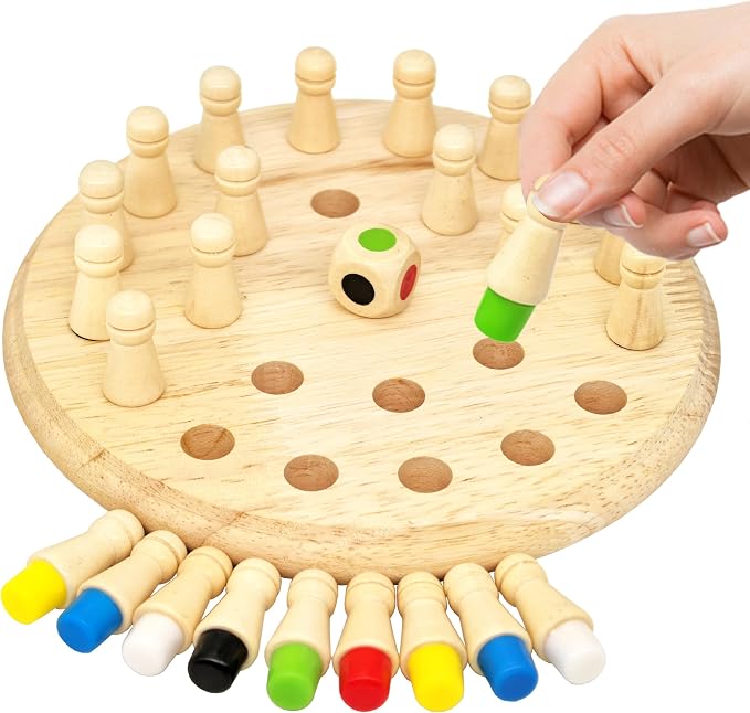Easy Memory Games for Dementia Senior, Activities Dementia Patient | Wooden Color Matching Alzheimers Products for Elderly, Fidget Toy Sensory Busy Board Gadgets Peg Gift Cognitive Puzzle Craft
