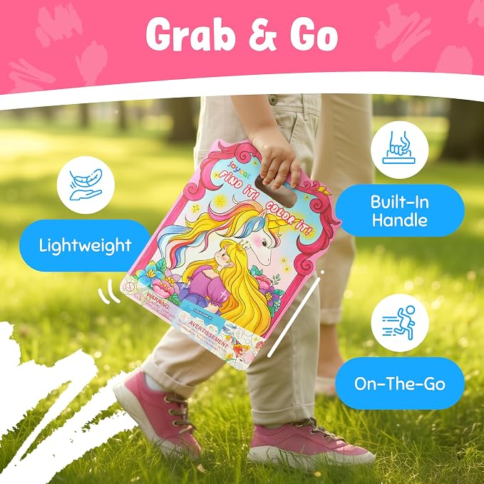 JoyCat Find & Color Paint with Water Coloring Books for Toddlers | Seek and Find Learning Activity, Magical Pony No Mess Arts & Crafts Kids Toys Ages 3-5 & 4-8, Birthday Gifts for Boys & Girls