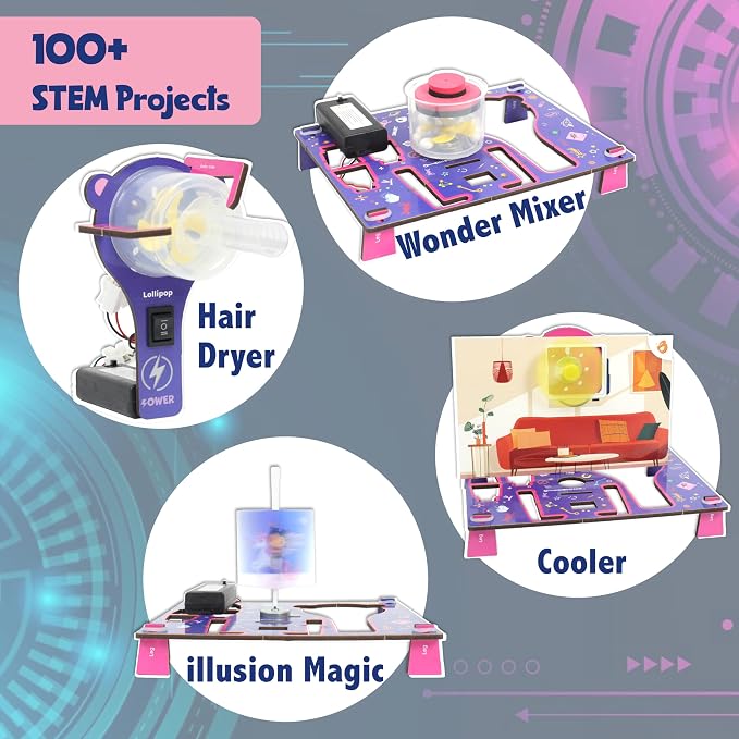 Butterfly EduFields 100+ Girls Engineering Science Kit for Kids Age 8-12 | 100+ STEM Projects & Science Experiments | Educational Learning Toy | Birthday Gifts for 8 9 10 11 12 Year Old Girls