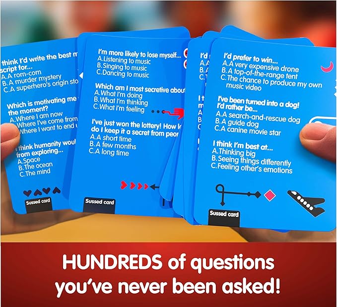 SUSSED The Wacky ‘What Would You Do?’ Social Card Game - Easy Fun for Teens, Boys, Girls, Tweens - Travel Size Game for Road Trips - Kids Ages 10+ & Adults - Cool Blue Deck