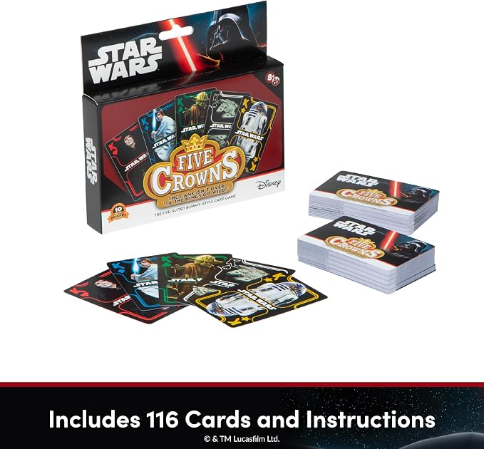 Five Crowns Star Wars Rummy Style Card Game for Kids, Family Game Night | Family Game Night, Travel Games, Screen-Free, Holiday Game, Playing Cards, Star Wars Toys