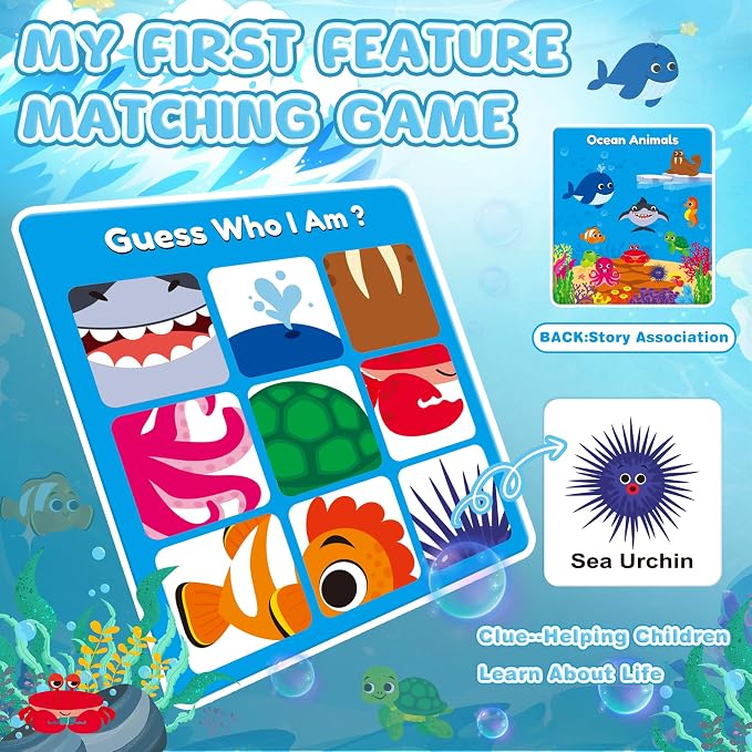 Magnetic Feature Matching Game Set with 4 Sortiing Mats, Memory Game for Kids Ages 2-4, Toddlers Sorting Toys for Kids 3 4 5, Special Education Classroom Supplies