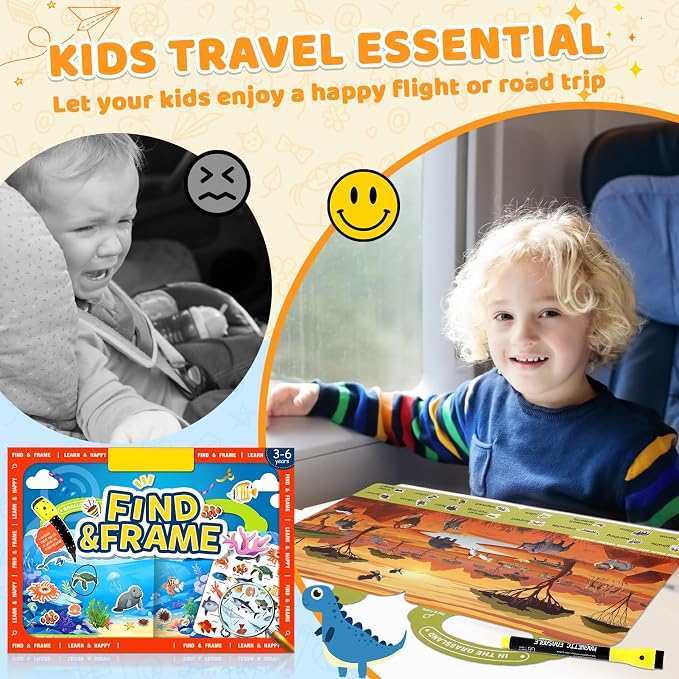Search and Find Activity Books for Kids Ages 3-5, Toddler Toys Travel Game | Busy Book for Car Airplane Road Trip, Preschool Learning Activities, Educational Seek Activity Christmas Birthday Gifts