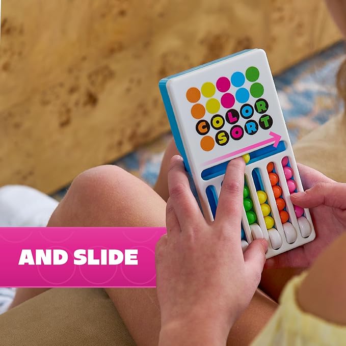 Brainwright Color Sort Game - Travel Brainteaser & Fidget Toy for Kids 8+, Fast Color Sorting Puzzle, Screen-Free Family Board Game