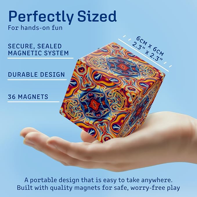 Shashibo DODECA Magnetic Puzzle Cube, Stress Relief Fidget Toy | 100+ Possible Shapes, Sensory Fidget Toy For Adults & Kids, Fun Shape Shifting Puzzle Box For All Ages