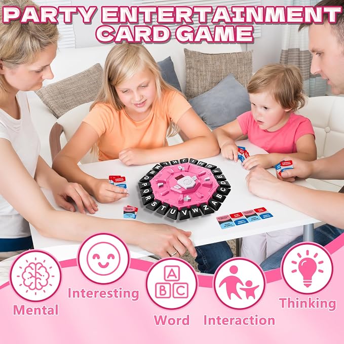 Word Game Family Board Game with Digital Display Timer for Kids and Adults | Fast-Paced 24-Letter Word Game with 2 Modes & 35 Cards for Family Game Nights and Parties, Ages 3 & Up, 2-8 Players