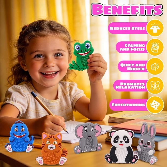Silicone Sensory Fidget Toys for Kids Toddlers, 24 Pack Animal Texture Stress Relief Toys for Kids Autism Calming, Special Needs for Autism ADHD, Quiet Fidgets for Kids Classroom, Toddlers Travel Toys