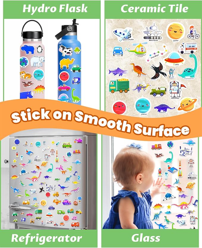 Walenced Reusable Sticker Book for Toddlers, Stickers for Kids, Toddler Toy | Toddler Craft Activities, Toddler Travel Toys, Boy Girl Birthday Gifts, Airplane Travel & Road Trip Essentials Kids