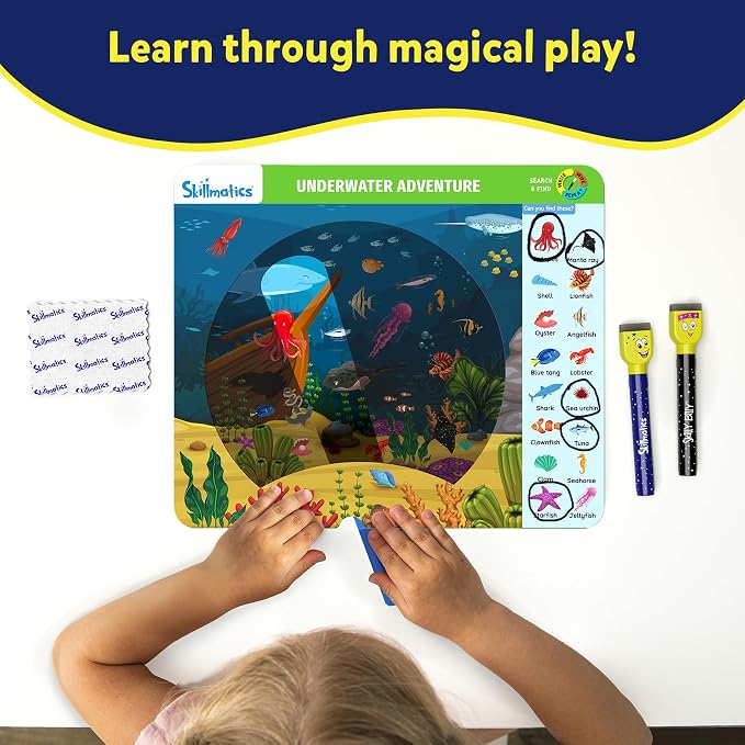Skillmatics Preschool Learning Activity – Search and Find, Flashlight Magic | Educational Game for Kids, Toddlers Who Love Toys, Art & Craft Activities, Screen-Free, Gift for Girls and Boys Ages 3-6