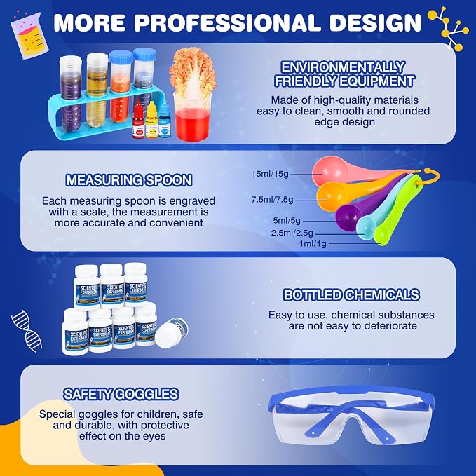 Science Kit for Kids,80 Science Lab Experiments,Scientist Role Play | STEM Educational Learning Scientific Tools,Birthday Gifts and Toys for 6 7 8 9 Years Old Boys Girls Kids