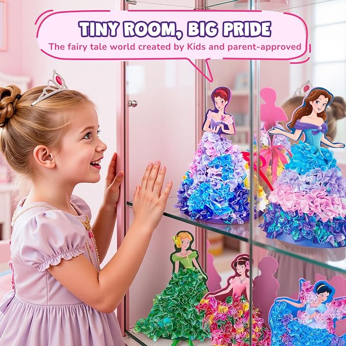 JoyCat Poke Art Kit for Girls, 3D Princess Craft with Fairy Tale Castle | Create layered 3D princess figures and a fairy-tale castle scene for a hands-on pretty pretty princess game experience.
