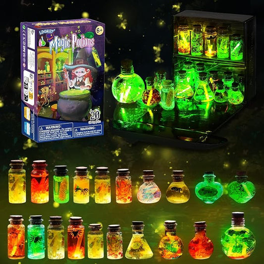 LDomet Magic Potions Craft Kit for Kids - Mix 20 Glow Witch Potion Bottles, Fairy Magic Potions Making Kit - Christmas Decorations Birthday Gifts for Girls Boys 6 7 8 9 10+