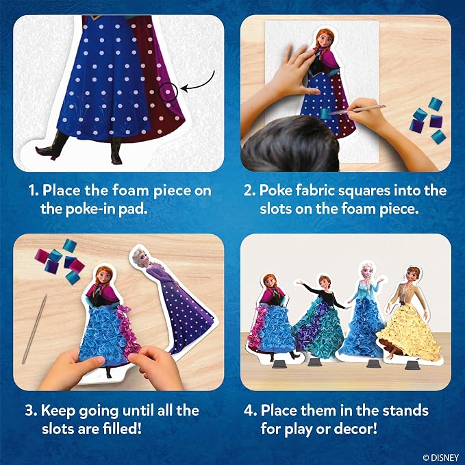 Skillmatics Poke-in Art – Disney Frozen, Wood Craft Kit, Gift for Kids | DIY Mess-Free Fun, Elsa, Anna, Fine Motor Skills, Screen-Free, Travel Activity, Girls & Boys Ages 4, 5, 6, 7, 8, 9