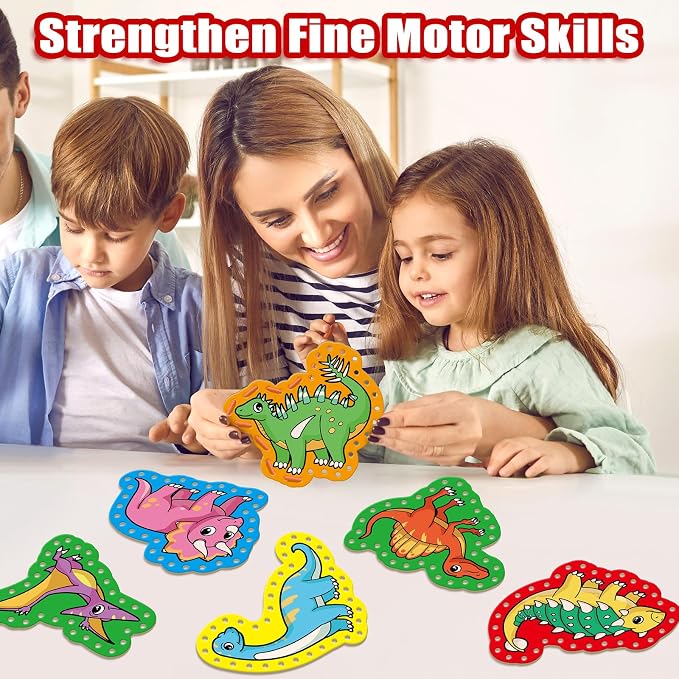 Lacing Cards,Sewing Kit for Kids,Fine Motor Toys,Classroom Must Haves | Shoe Tying Practice, Manipulatives for Preschoolers,Homeschool Supplies,Preschool Learning Activities,Toddler Crafts