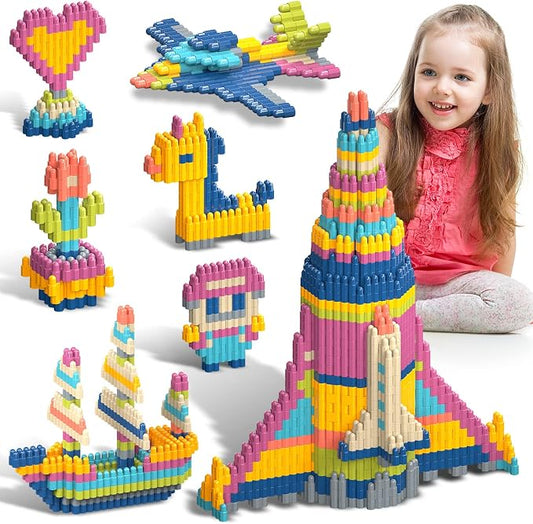Tigerhu 1120pcs Building Blocks Set,Educational STEM Building Toy | Construction Block Toys Set Learning Playset Kit for Boys Girls, Child Brain Development Preschool Kindergarten Toy Age 3+