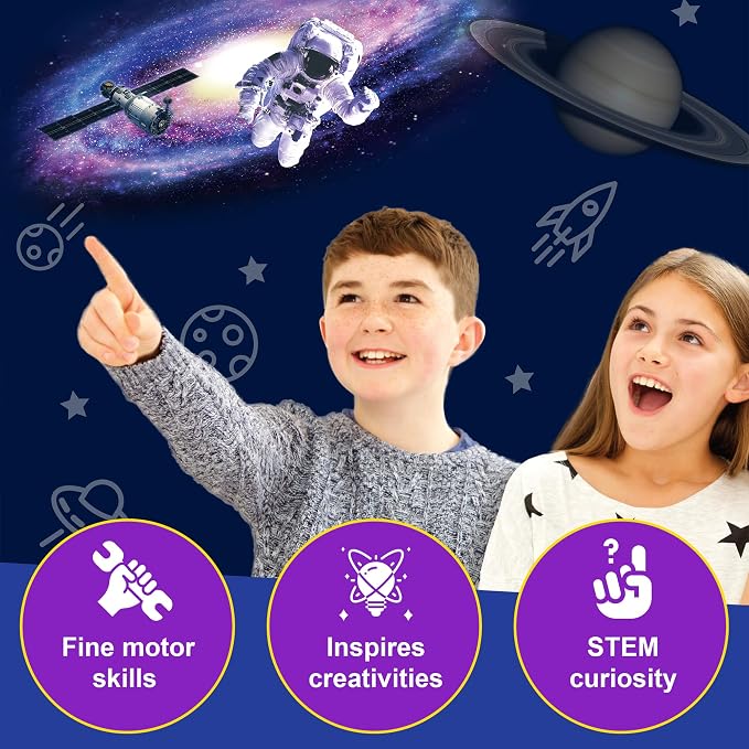 4M - STEAM Space Exploration - Build & Paint Solar System Planetarium Model, Assemble Space Toys Projector with Slides, Includes Glow Stars & Poster - Educational Science Planet Toys Kit, Kids Ages 5+ | Space Exploration STEAM Activity Kit for Kids