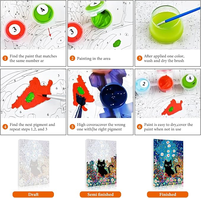 Easy Plant Framed Paint by Numbers Kit for Adults Beginner 8x12 Inch | For Adults & Kids Ages 8-12, DIY Acrylic Painting, Simple Paint by Numbers with frame, Stress Relief Home Wall Decor Gifts