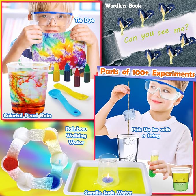 UNGLINGA 100+ Science Lab Experiments Kit for Kids | S.T.E.M Project Activities Educational Birthday Toys Gifts for Boys Girls, Chemistry Set, Gems Dig, Volcano, Glowing Worms