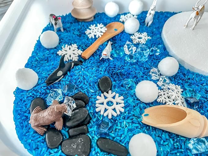 Kids Sensory Bins Montessori Sensory bin, Sensory Toys, Sensory Bins, Sensory Bin for Preschoolers (Arctic Animals)