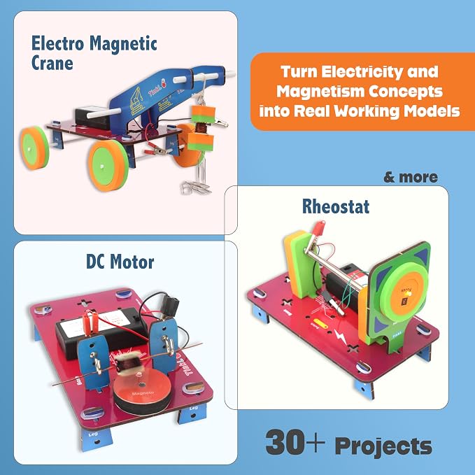 Butterfly EduFields 30in1 STEM Science Projects Kit for Kids Ages 8-10-12 | 30 STEM science projects with electricity and magnetism for kids ages 8-10 8-12, building engineering Kit For Boys and Girls