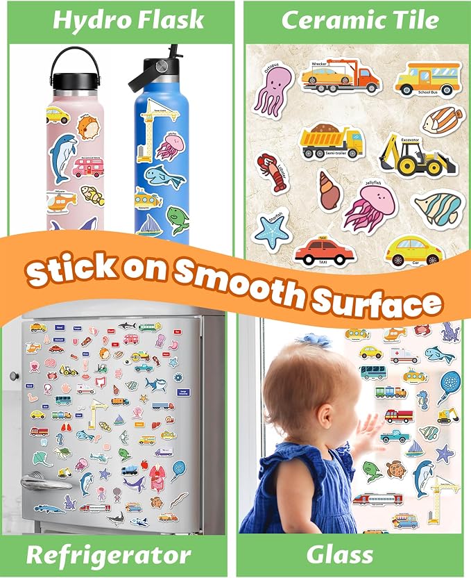 Walenced Reusable Sticker Book for Toddlers, Stickers for Kids, Toddler Toy | Toddler Craft Activities, Toddler Travel Toys, Boy Girl Birthday Gifts, Airplane Travel & Road Trip Essentials Kids