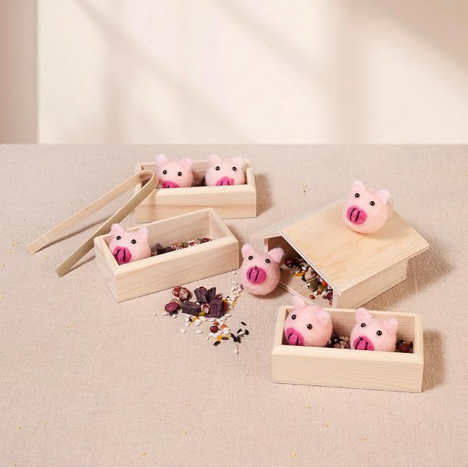 Sorting Stacking Wooden Toys for Toddlers, Montessori Pig Toy | Toddler Sensory Bin Tool Toys, Wood Farm Toy House Fine Motor Skill Early Learning Preschool Educational Gift for Kids