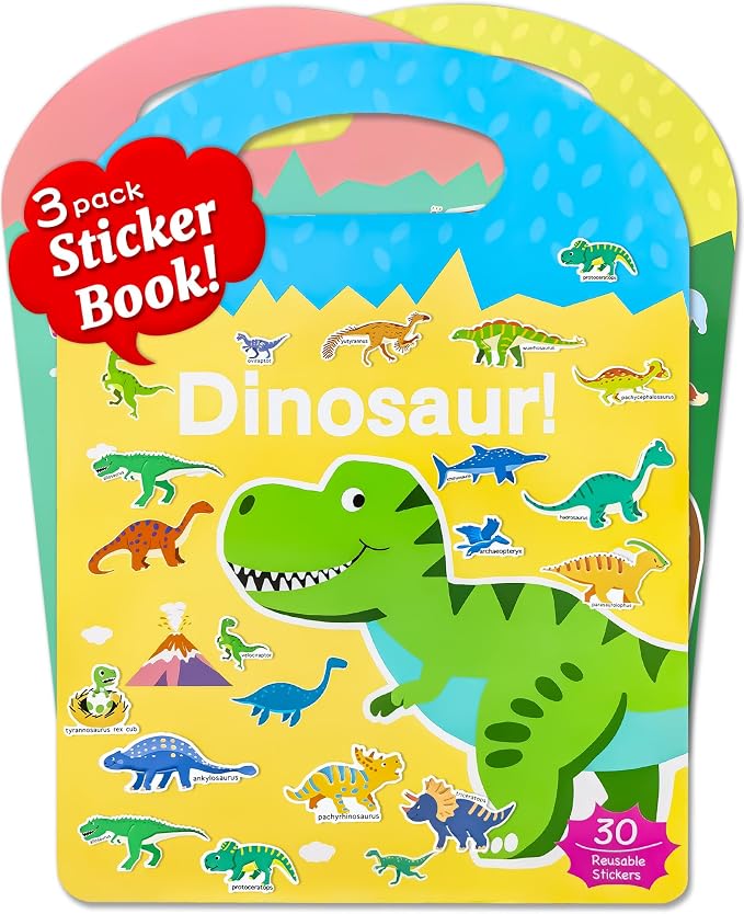 Benresive Reusable Sticker Book for Toddlers, Stickers for Kids, Travel Toy | Toddler Toys, Boys Girls Birthday Gifts, Airplane & Road Trip Essentials Kids, No Mess Waterproof Toddler Crafts Activities