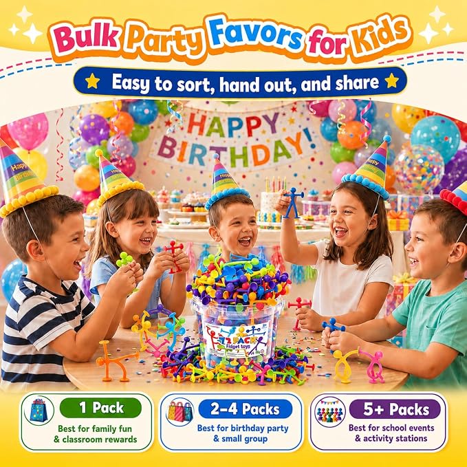 Suction Cup Fidget Toys Bulk for Kids, 72 Pack Stretchy Silicone Fidgets with Storage Box, Bulk Fidgets for Classroom Prizes, Party Favors, Goodie Bag Stuffers, Sensory Toys Ages 3+