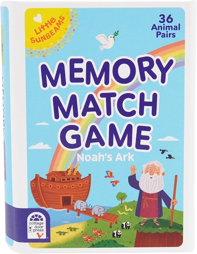 Memory Matching Game for Kids Ages 3+ – Memory Card Game with 72 Large Thick Cards, Preschool Learning Game (Noah's Ark)