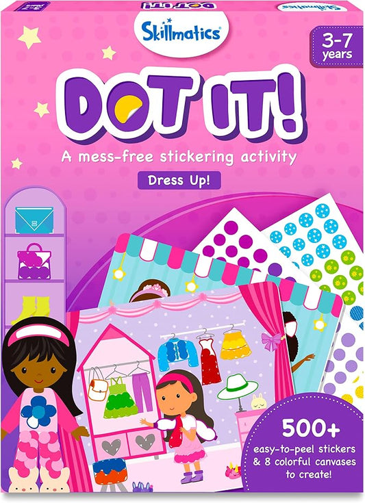 Skillmatics Dot It Sticker Art – Dress Up, Travel Toy, Craft Kit for Kids | 500+ Stickers, Craft Kits, DIY Scrapbooking Activity, Gifts for Toddlers, Boys & Girls Ages 3–7