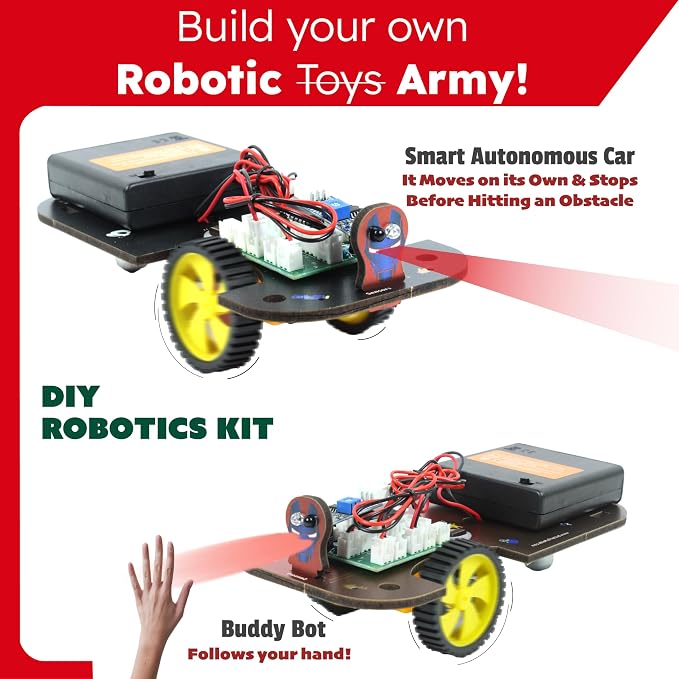 Butterfly EduFields 5in1 STEM Electronics Robotics Kit for Ages 8-10-12-13 | STEM Robot building kit for kids 8 9 10 -12 with STEM activities, circuit projects toys, engineering and science experiments.