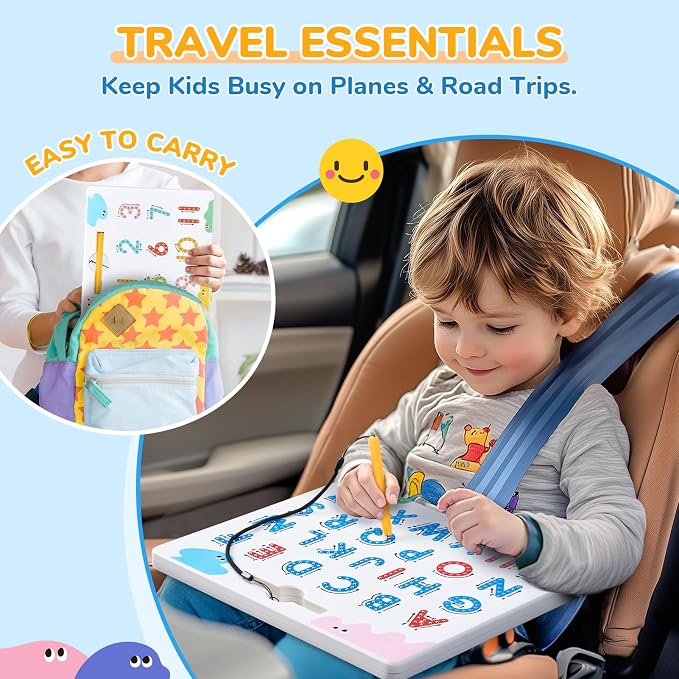JoyCat Magnetic Letter and Number Tracing Board Set, ABC and Numbers 1-20 | Double-sided boards help toddlers practice uppercase/lowercase ABCs, numbers and math; preschool educational gift for kids.