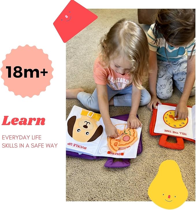 BAVY Quiet Book, Montessori Busy Board Book, Airplane Toy for Toddlers 2-4 | Car and plane activities, quiet book, travel busy book, toddlers 2 3 4, quiet time, 10 activities, birthday gift idea