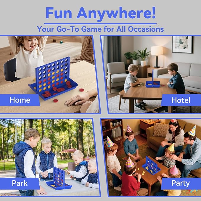 Pup Go 4 in a Row Connect Board Game for Kids 3+, Family Games for Children | Standard Size Connect Board Games for Adults, Party Game, 2 Player Strategy Game for Children, All-in-1 Storage 6 Spare Discs