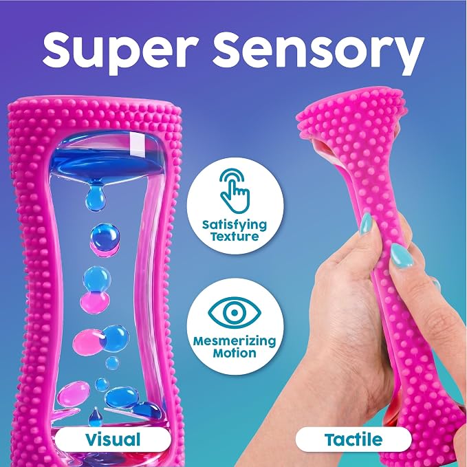 BUNMO Liquid Motion Bubbler Sensory Toy for Kids & Adults – Gentle Fidget Toy for Mindfulness – Stimulating Visual Sensory Experience – Colorful Bubble Fidget Timer for Desk & Travel - Purple