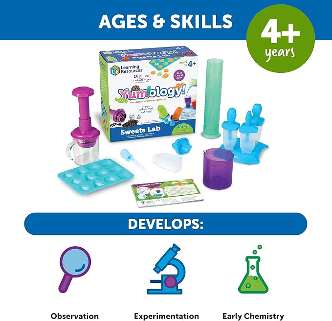 Learning Resources Yumology Sweets Lab | STEM Toys, Candy Experiments, Science Kit for Kids, Fun Gifts for Kids, 16 Pieces, Ages 4+