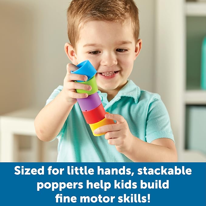 Learning Resources Rainbow Emotion Fidget Poppers, Sensory Toys, Social-Emotional Learning ,Sensory Toys for Toddlers, SEL Skills,Fine Motor Skills, Ages 3+,5 Pieces