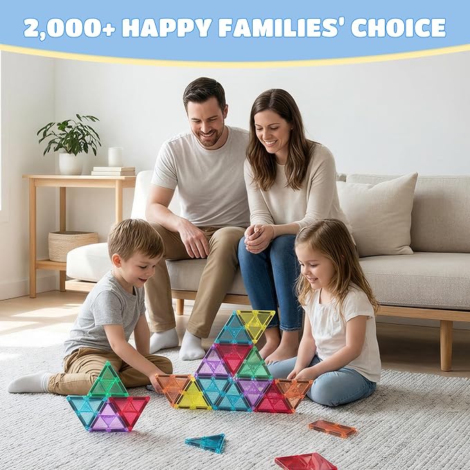 16PCS Magnetic Tiles Equilateral Triangle Expansion Pack, STEM Educational Construction Stacking Blocks, Compatible with Major Brands (16PC Equilateral Triangle)