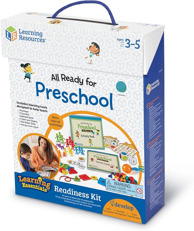 Learning Resources All Ready For Preschool Readiness Kit | 60 Activities Set, Ages 3+, Kindergartner Preparation Kit, Preschool Homeschool Curriculum