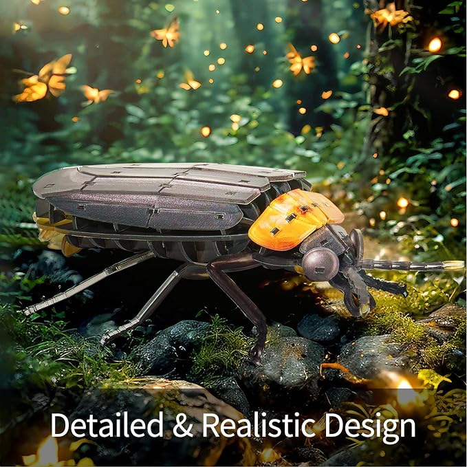 3D Acrylic Insect Puzzle DIY Bug Model Kit Animal STEM Gift | Building Kits Crafts Figurine Sculpture Nature Decoration Educational Display Toys for Kids Teens and Adults (Firefly)