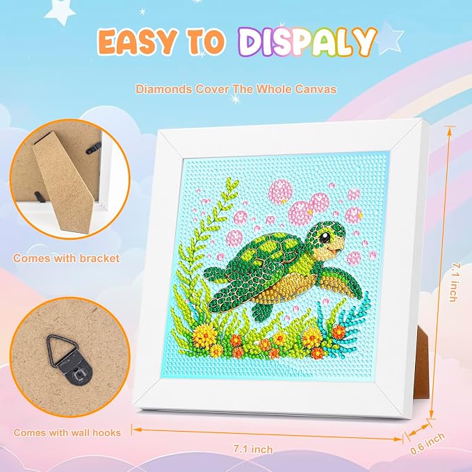 Nardoll Diamond Art Kits with Wooden Frame - Arts and Crafts - Dimond Art Painting by Numbers - GEM Art for Beginners Adult Home Wall Decor