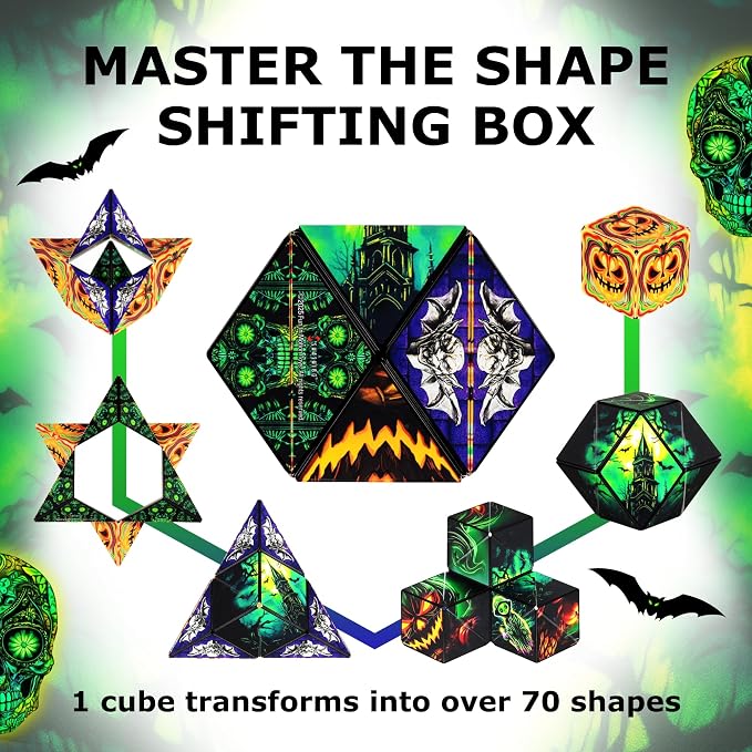Shashibo DODECA Magnetic Puzzle Cube, Stress Relief Fidget Toy | 100+ Possible Shapes, Sensory Fidget Toy For Adults & Kids, Fun Shape Shifting Puzzle Box For All Ages