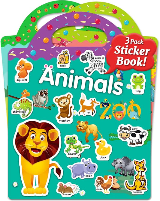 Benresive Reusable Sticker Book for Toddlers, Stickers for Kids, Travel Toy | Toddler Toys, Boys Girls Birthday Gifts, Airplane & Road Trip Essentials Kids, No Mess Waterproof Toddler Crafts Activities