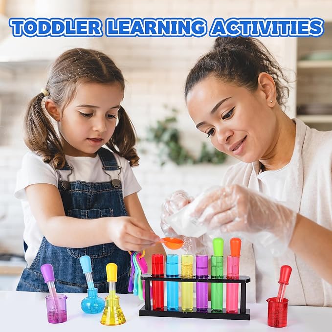 Science Kits for Kids 3-5 Test Tube Droppers for Kids Chemistry Set | Toddler Science Kit Test Tubes Dropper Beaker Set Science Experiments for Kids 4-6 Preschool Science Center Materials STEM
