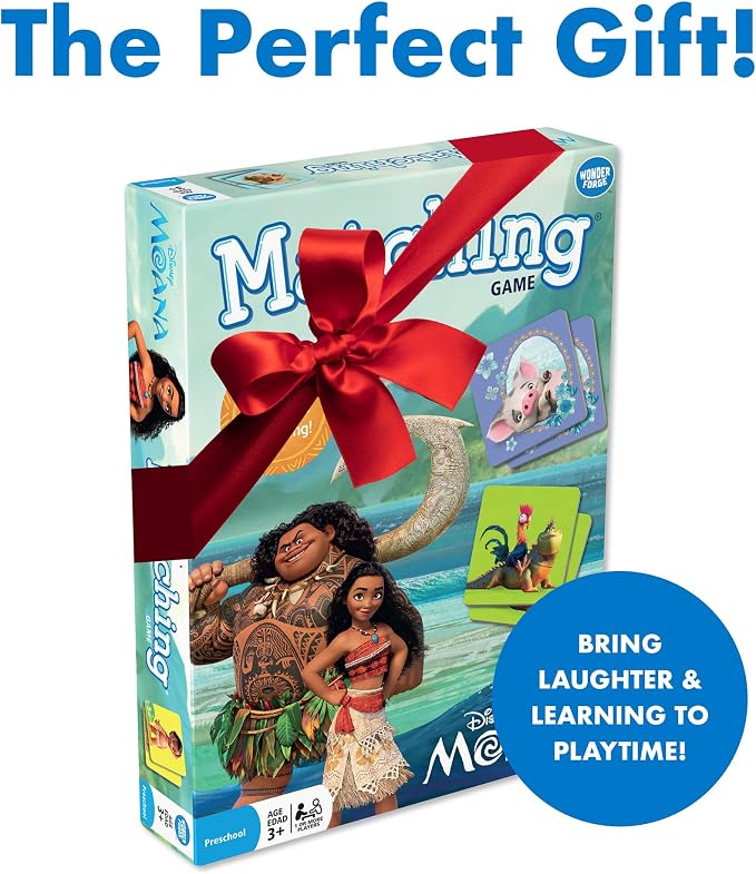 Wonder Forge Disney Moana Matching Game - Fun and Educational Memory Game for Boys and Girls Ages 3-5 - Featuring Moana and Maui - Toddler Learning Activity