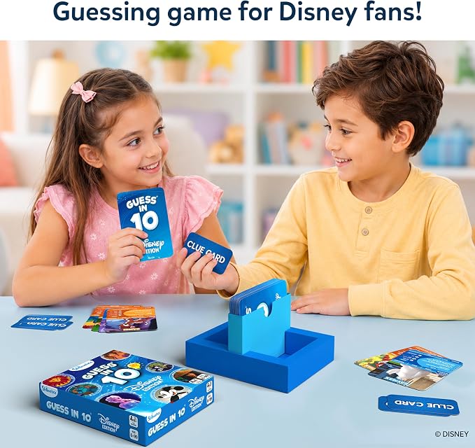 Skillmatics Guess in 10 Card Game – Disney, Gift for Kids, Travel Toys | Family Trivia Game, Educational Board Game, Cinderella, Mickey Mouse, Screen-Free Fun, Girls & Boys Ages 6, 7, 8, 9 and Up
