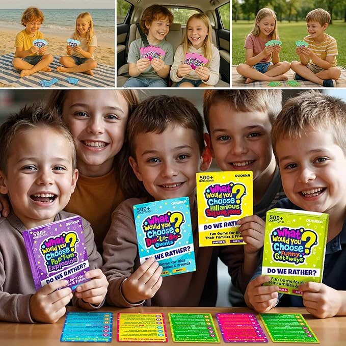 QUOKKA Card Game for Teens, Kids, Adults – 500+ Hilarious Travel & Vacation Scenarios | Funny Getaways What Would You Choose Challenge | Family Nights & Party Game for Friends, Road Trips & Sleepovers
