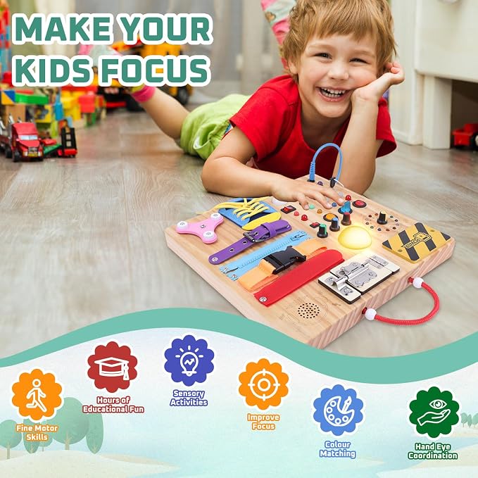 23 in 1 Busy Board Montessori Toys for Toddler and 1-3 Year Old Boys and Girls