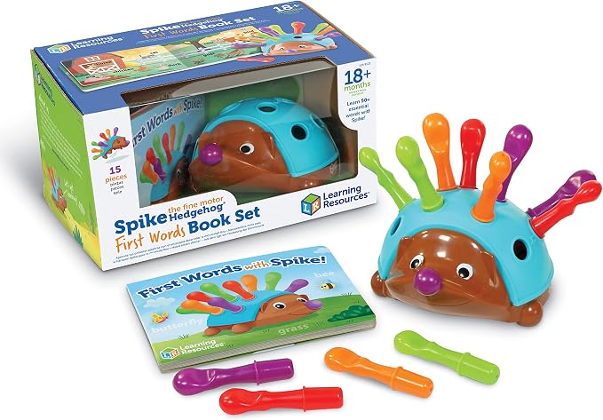 Learning Resources Spike the Fine Motor Hedgehog First Words - Toddler Activity Toys, Preschool Fine Motor Skills, Age 18 Months+