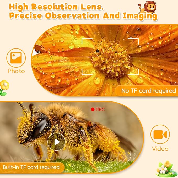 Microscope for Kids, Ahalfcit 1000X Handheld Digital Microscope with 2” HD IPS Screen, Portable Mini Camera for Exploring Nature, Science Educational Toy, Birthday Gift for 3-12 Years Old Boys Girls